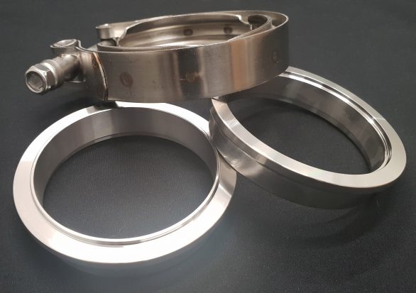 304 Stainless Steel V-Band Kit (Male & Female Flanges plus Clamp)